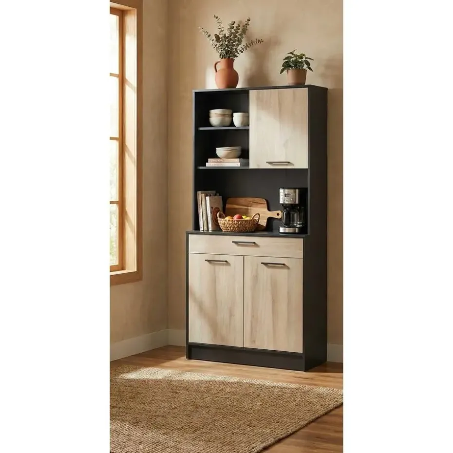 Buffetkast Romanie-Kronberg eik/matzwart