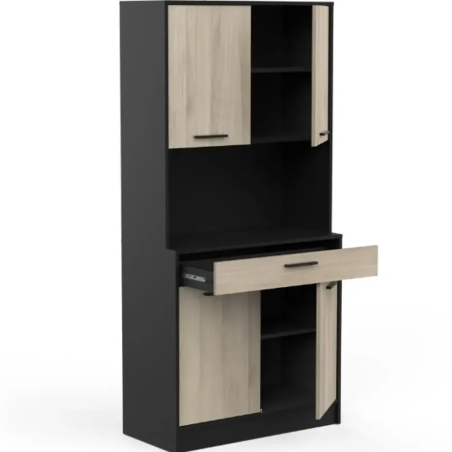 Buffetkast Romanie-Kronberg eik/matzwart