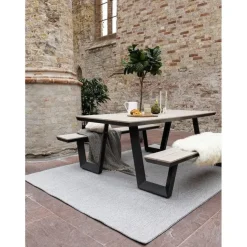 Buitenkleed Mono - Grijs/Wit - Dubbelzijdig - EVA Interior - 230 x 160 cm