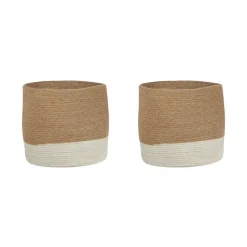 BULANIK - Mand set van 2 - Beige/Wit - Jute