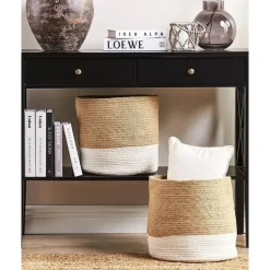 BULANIK - Mand set van 2 - Beige/Wit - Jute