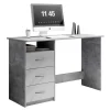 Bureau Adriano 123cm met 3 lades - beton/wit
