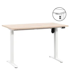 Bureau Homeworx zit/sta elektrisch verstelbaar – eikenkleur/wit - 75/118x120x70 cm