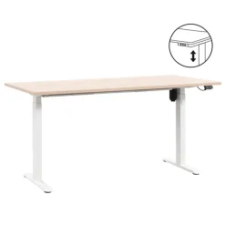 Bureau Homeworx zit/sta elektrisch verstelbaar – eikenkleur/wit - 75/118x160x80 cm