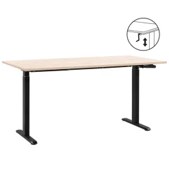 Bureau Homeworx zit/sta handmatig verstelbaar – eikenkleur/zwart - 75/118x160x80 cm