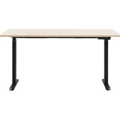 Bureau Homeworx zit/sta handmatig verstelbaar – eikenkleur/zwart - 75/118x160x80 cm