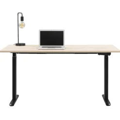Bureau Homeworx zit/sta handmatig verstelbaar – eikenkleur/zwart - 75/118x160x80 cm