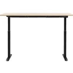 Bureau Homeworx zit/sta handmatig verstelbaar – eikenkleur/zwart - 75/118x160x80 cm