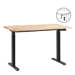 Bureau Homeworx zit/sta handmatig verstelbaar – mangohout/zwart - 75/118x120x70 cm