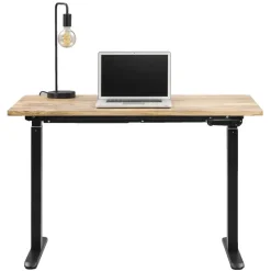 Bureau Homeworx zit/sta handmatig verstelbaar – mangohout/zwart - 75/118x120x70 cm