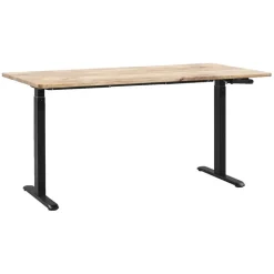 Bureau Homeworx zit/sta handmatig verstelbaar – mangohout/zwart - 75/118x160x80 cm