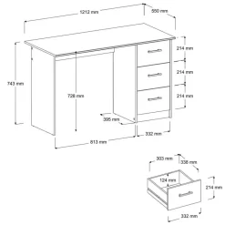 Bureau Infinity 121cm - acacia