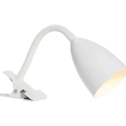 Bureau-klemlamp knijper - wit metaal - E14 - 35xØ9 cm