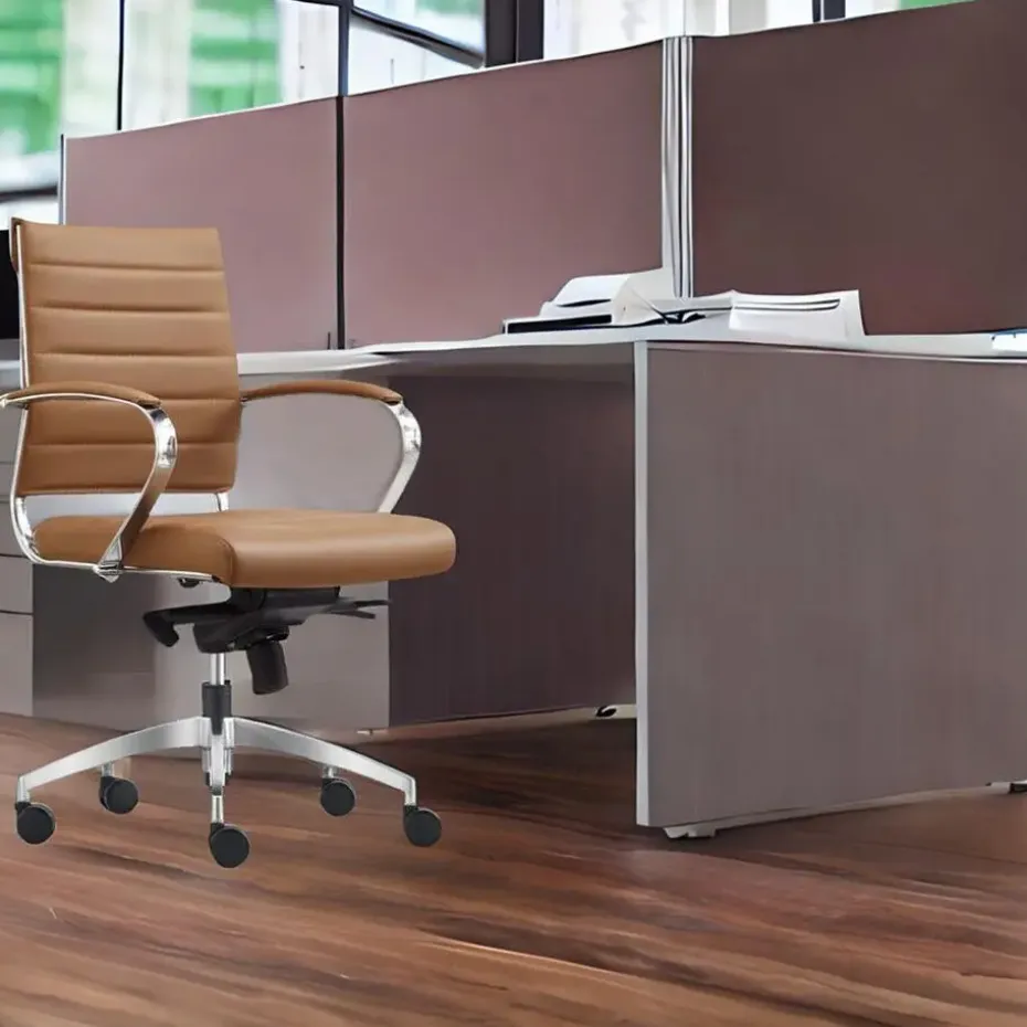 Bureaustoel Cádiz Cognac - 100% leder