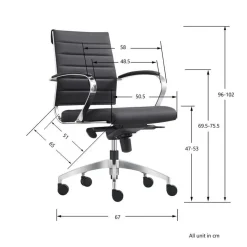 Bureaustoel Cádiz Cognac - 100% leder
