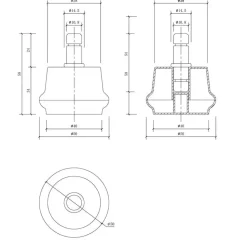 Bureaustoel glijders / pootjes - set van 5