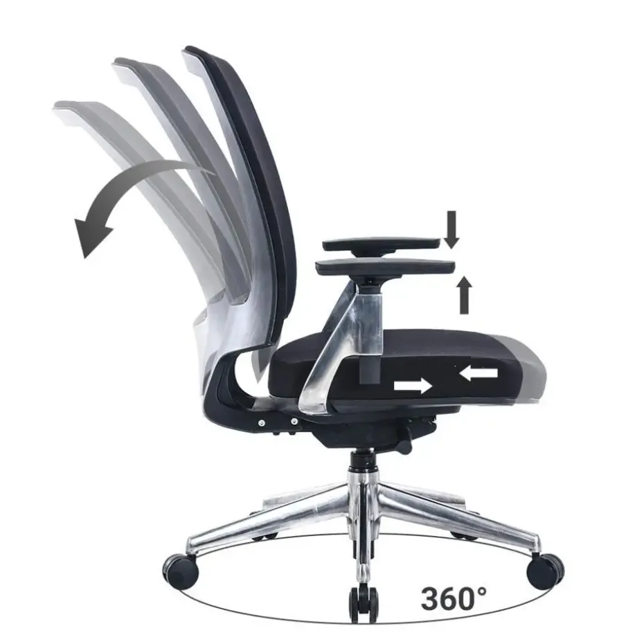 Bureaustoel Montana - Zwart - Voldoet aan NEN-EN 1335 norm