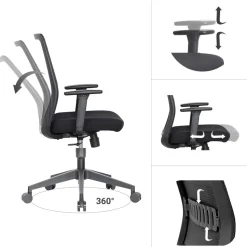 Bureaustoel Napoli met zitdiepteverstelling - NEN-EN 1335