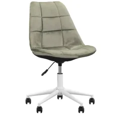 Bureaustoel Senja - geblokt groen - wit metaal