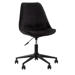 Bureaustoel Senja - velvet - zwart - zwart metaal