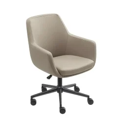 Bureaustoel/Eetkamerstoel Volos - Taupe - PU-leer