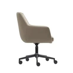 Bureaustoel/Eetkamerstoel Volos - Taupe - PU-leer