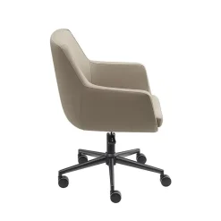 Bureaustoel/Eetkamerstoel Volos - Taupe - PU-leer