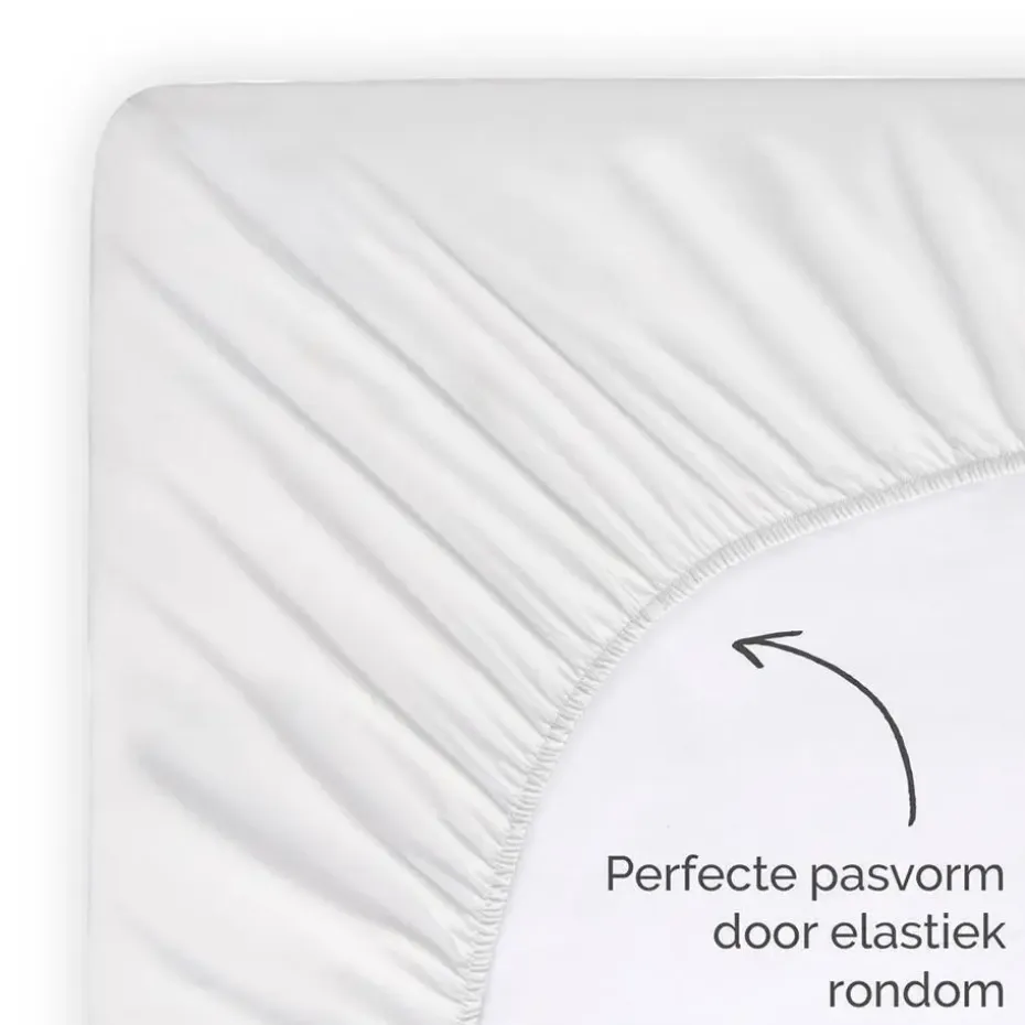 Byrklund - Hoeslaken Katoen - 90x220 cm - Wit