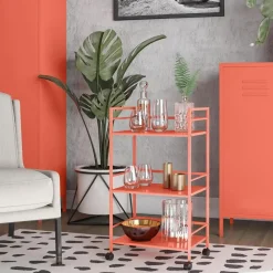 Cache - Metalen rolwagen oranje