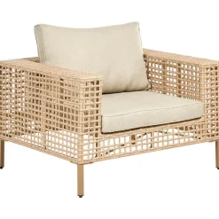 CALASETTA - Loungeset 4-zits - Beige - Linkszijdig - PE rotan