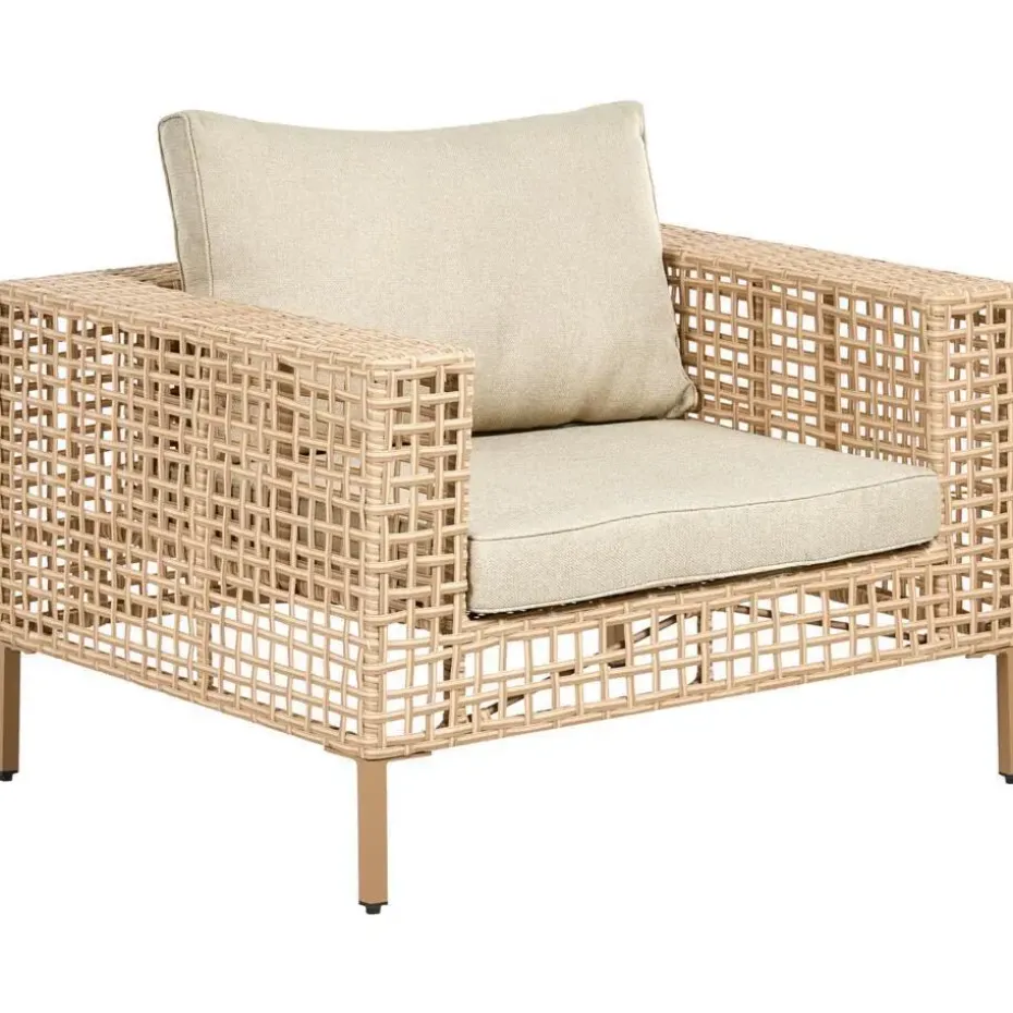 CALASETTA - Loungeset 4-zits - Beige - Linkszijdig - PE rotan