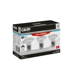 Calex LED reflectorlamp - SMD - zilverkleur - GU10 - 4,9W - 3 stuks - dimbaar