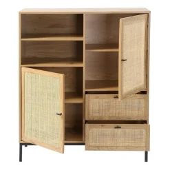 CALICOSY - Buffetkast JAYA - Licht hout - 120x100x40 cm