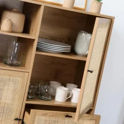 CALICOSY - Buffetkast JAYA - Licht hout - 120x100x40 cm