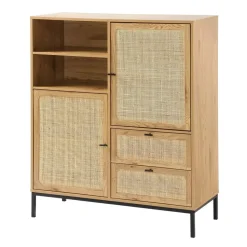 CALICOSY - Buffetkast JAYA - Licht hout - 120x100x40 cm