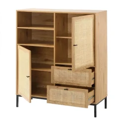 CALICOSY - Buffetkast JAYA - Licht hout - 120x100x40 cm