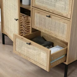 CALICOSY - Buffetkast JAYA - Licht hout - 120x100x40 cm