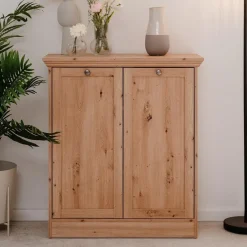 CALICOSY - Buffetkast met 2 deuren TIMBER - Eikenhout - 35x80x90 cm