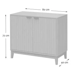 CALICOSY - Dressoir BOLOGNE - Licht hout - 72x80x40 cm
