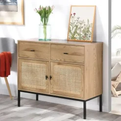 CALICOSY - Dressoir JAYA - Licht hout - 79x90x39 cm
