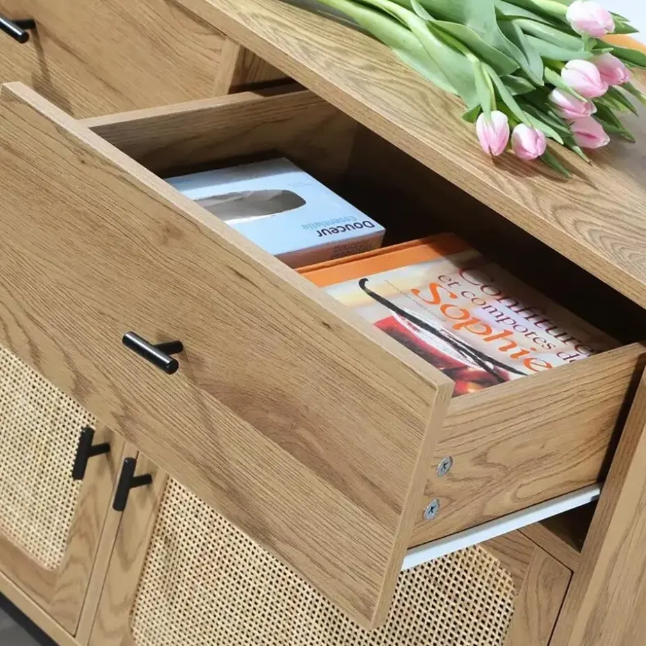 CALICOSY - Dressoir JAYA - Licht hout - 79x90x39 cm