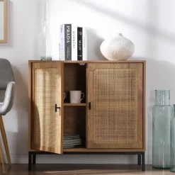 CALICOSY - Dressoir JAYA - Licht hout - 75x80x35 cm