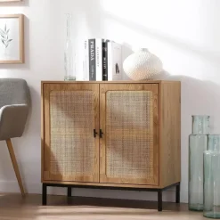 CALICOSY - Dressoir JAYA - Licht hout - 75x80x35 cm