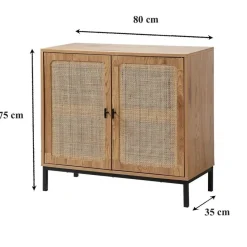 CALICOSY - Dressoir JAYA - Licht hout - 75x80x35 cm