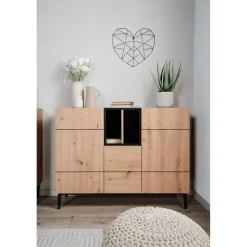 CALICOSY - Dressoir NOLA - Licht hout - 90x120x42 cm