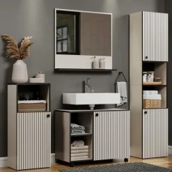 CALICOSY - Geribbelde badkamerkolom PUREBLISS - 15x122x44,5 cm