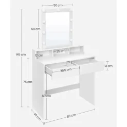 CALICOSY - Kaptafel - Wit - 145x80x40 cm