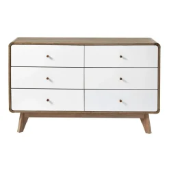 CALICOSY - Ladekast ALBURA - Donker hout - 75.5x120x39 cm