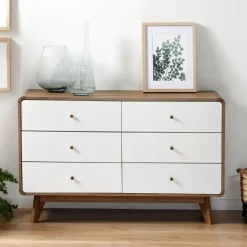 CALICOSY - Ladekast ALBURA - Donker hout - 75.5x120x39 cm