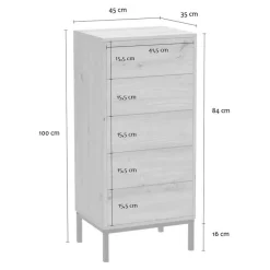 CALICOSY - Ladekast LENNY - Licht hout - 100x45x38 cm